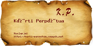 Kürti Perpétua névjegykártya